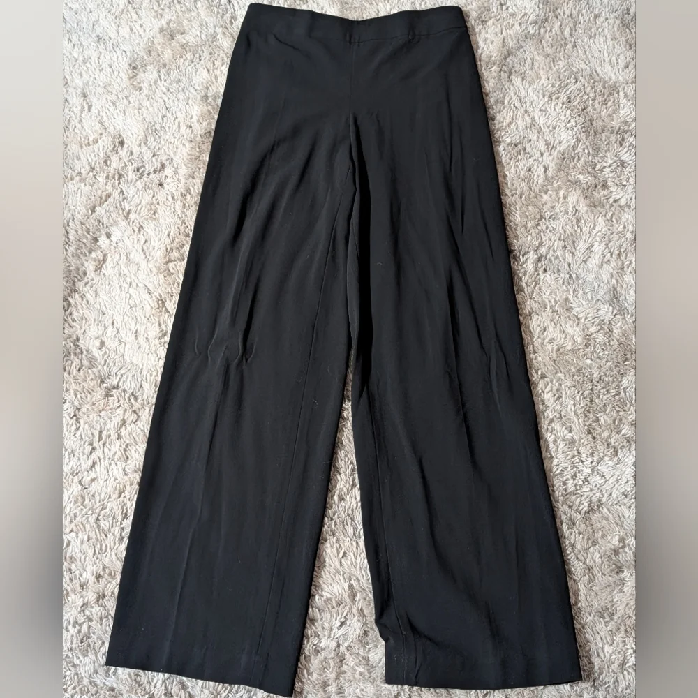 Giorgio Armani Black Label (Italy) High-Rise Wide Leg Black Trousers 28" X 31" - Picture 1 of 5